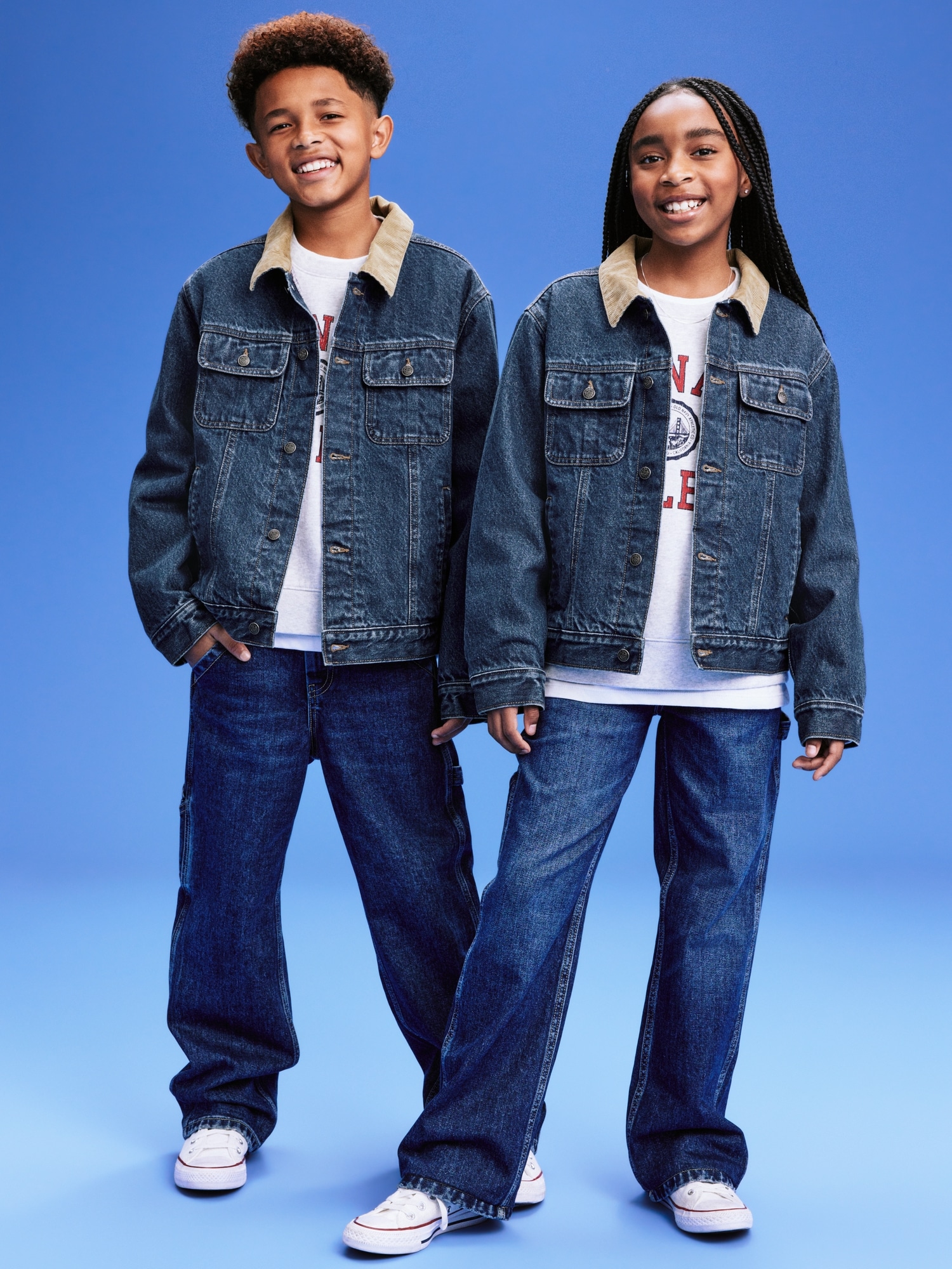 94 Gender-Neutral Corduroy-Trim Jean Trucker Jacket for Kids