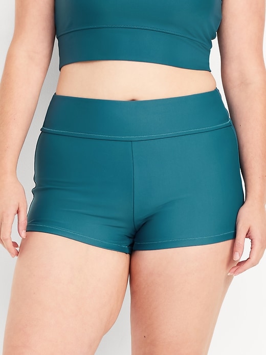 Image number 5 showing, High-Waisted Swim Shorts -- 2-inch inseam