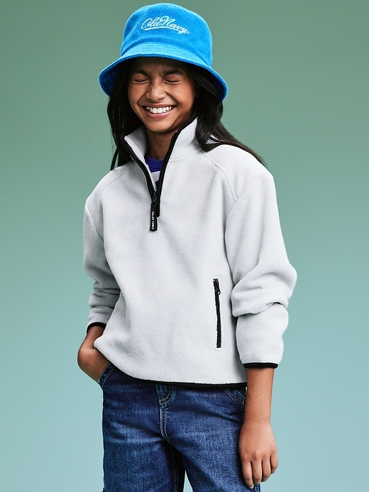 Image number 8 showing, '94 Gender-Neutral Half-Zip Sweatshirt for Kids