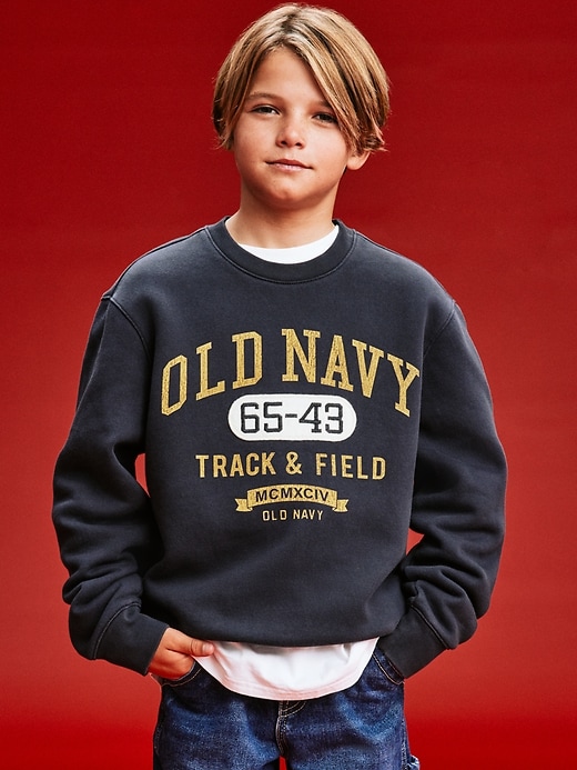 Image number 4 showing, '94 Gender-Neutral Logo-Graphic Sweatshirt for Kids