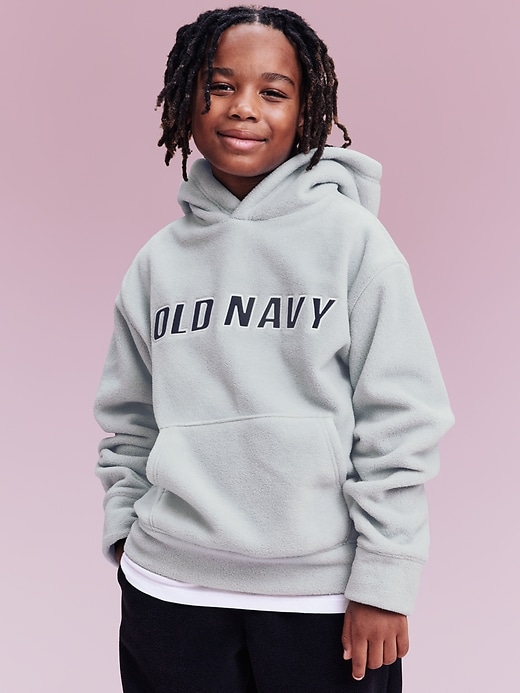 Image number 4 showing, '94 Gender-Neutral Microfleece Logo-Graphic Hoodie for Kids