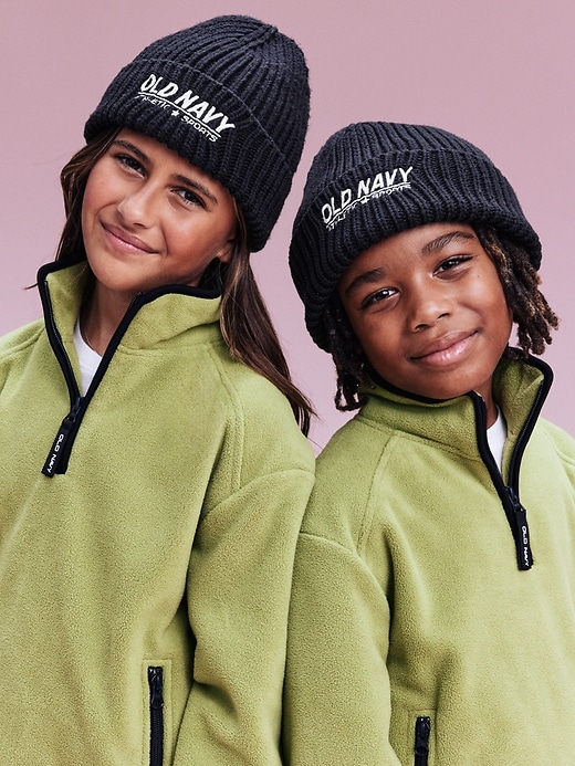 Image number 1 showing, '94 Logo-Graphic Gender-Neutral Beanie for Kids