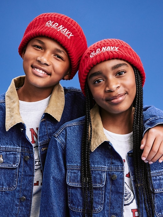 Image number 1 showing, '94 Logo-Graphic Gender-Neutral Beanie for Kids