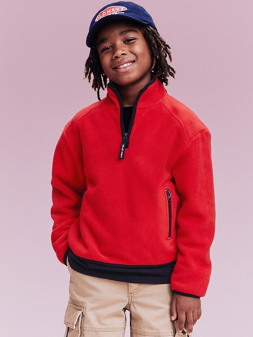 Image number 4 showing, '94 Gender-Neutral Half-Zip Sweatshirt for Kids