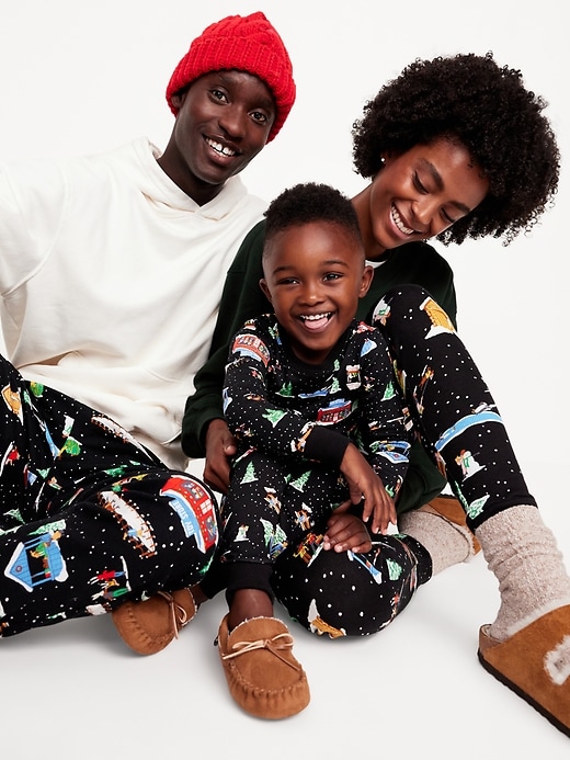 Image number 4 showing, Gender-Neutral Printed Button-Front Pajama Set for Kids