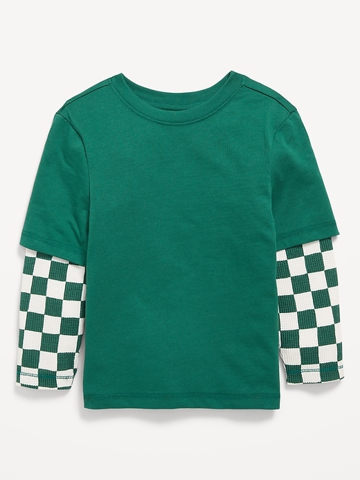 View large product image 2 of 2. Long-Sleeve Two-In-One T-Shirt for Toddler Boys