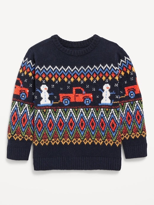 View large product image 2 of 2. SoSoft Fair Isle Sweater for Toddler Boys