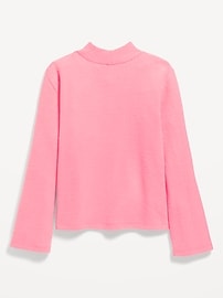 View large product image 3 of 4. Cozy Mock-Neck Bell-Sleeve Ribbed Top for Girls