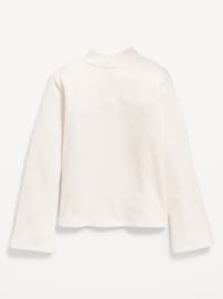 View large product image 3 of 4. Cozy Mock-Neck Bell-Sleeve Ribbed Top for Girls