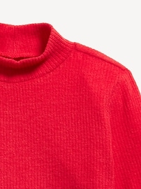 View large product image 4 of 4. Cozy Mock-Neck Bell-Sleeve Ribbed Top for Girls