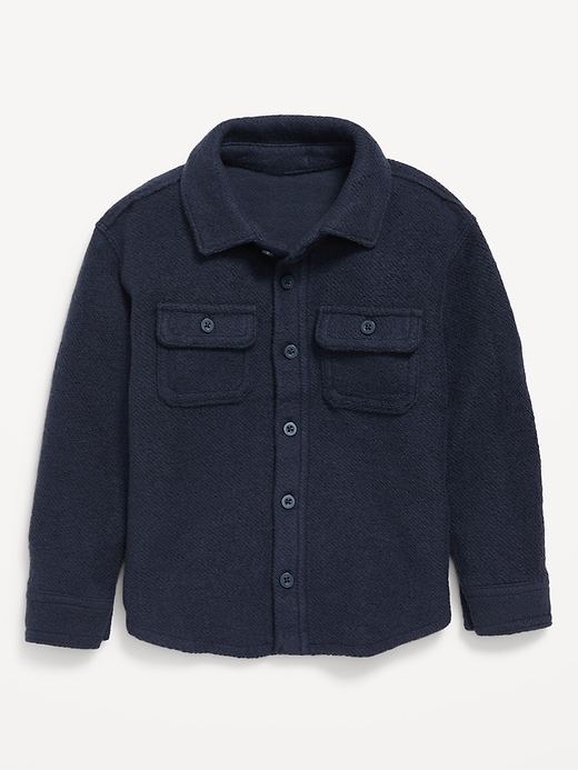 View large product image 1 of 2. Cozy-Knit Buttoned Pocket Shirt for Toddler Boys