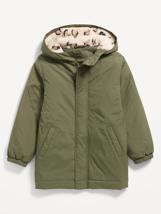 View large product image 2 of 3. Cozy Water-Resistant Hooded Parka Coat for Girls