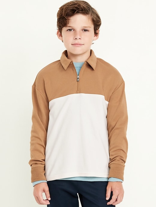 View large product image 1 of 3. Dynamic Fleece Quarter-Zip Pullover Sweater for Boys