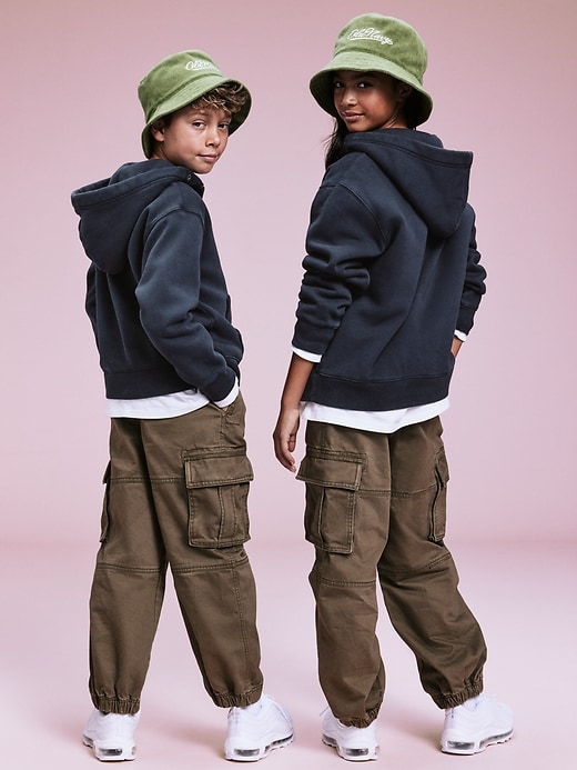 Image number 2 showing, '94 Gender-Neutral Half-Zip Logo-Graphic Hoodie for Kids