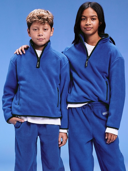 Image number 1 showing, '94 Gender-Neutral Half-Zip Sweatshirt for Kids