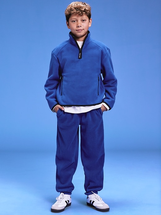 Image number 4 showing, '94 Gender-Neutral Microfleece Jogger Sweatpants for Kids