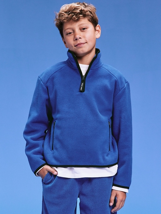 Image number 4 showing, '94 Gender-Neutral Half-Zip Sweatshirt for Kids