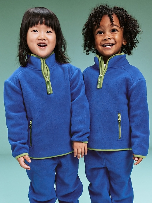 Image number 1 showing, '94 Unisex Half-Zip Microfleece Sweatshirt for Toddler