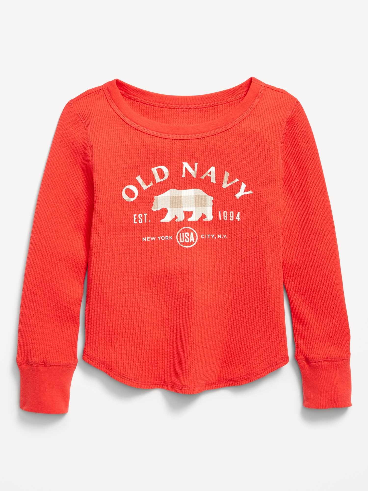 Long-Sleeve Logo-Graphic Thermal-Knit T-Shirt for Girls