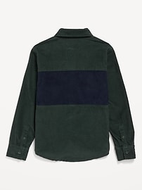 View large product image 3 of 4. Long-Sleeve Color Block Corduroy Shirt for Boys