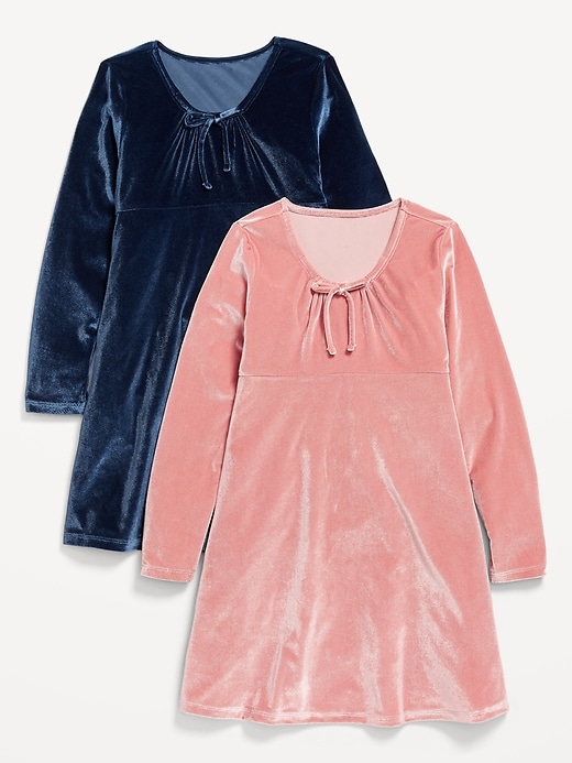 View large product image 1 of 2. Long-Sleeve Velvet Dress 2-Pack for Girls