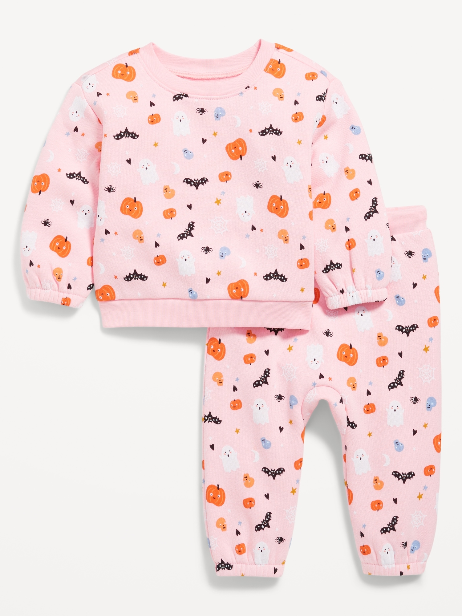 Printed French Terry Sweatshirt and Sweatpants Set for Baby