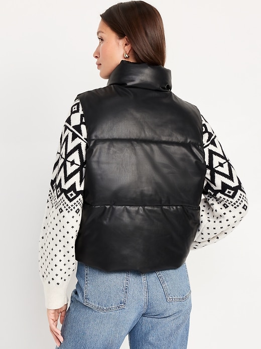 Image number 7 showing, Faux-Leather Puffer Vest