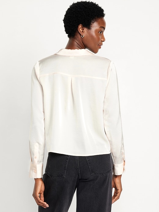 Image number 2 showing, Button-Down Satin Shirt