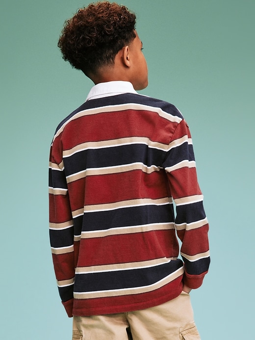 Image number 2 showing, '94 Long-Sleeve Rugby Stripe Polo Shirt for Boys