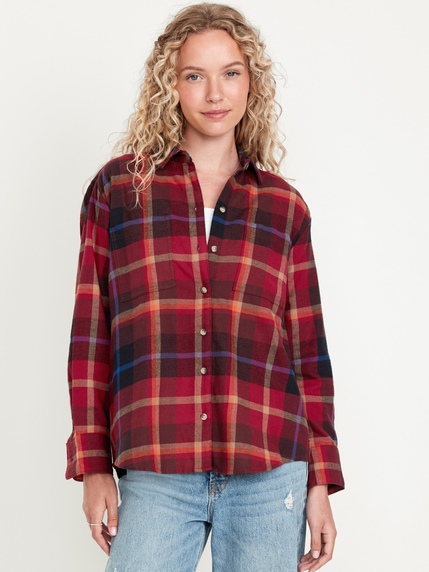 Button-Down Flannel Tunic