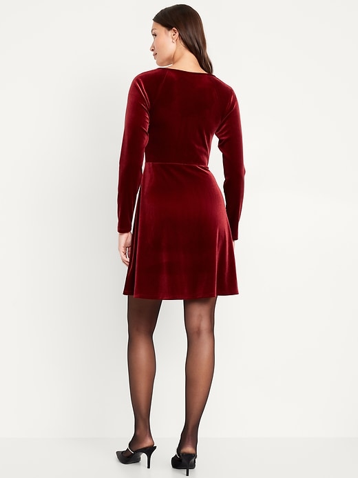 Image number 2 showing, Fit &amp; Flare Velvet Mini Dress