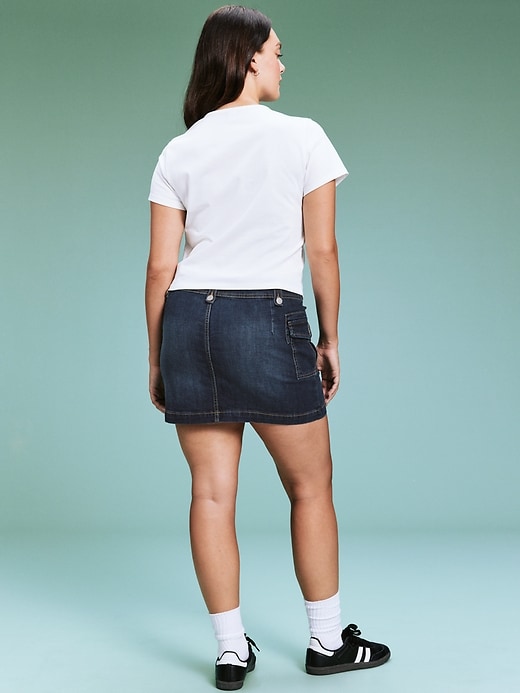 Image number 5 showing, '94 Jean Cargo Mini Skirt