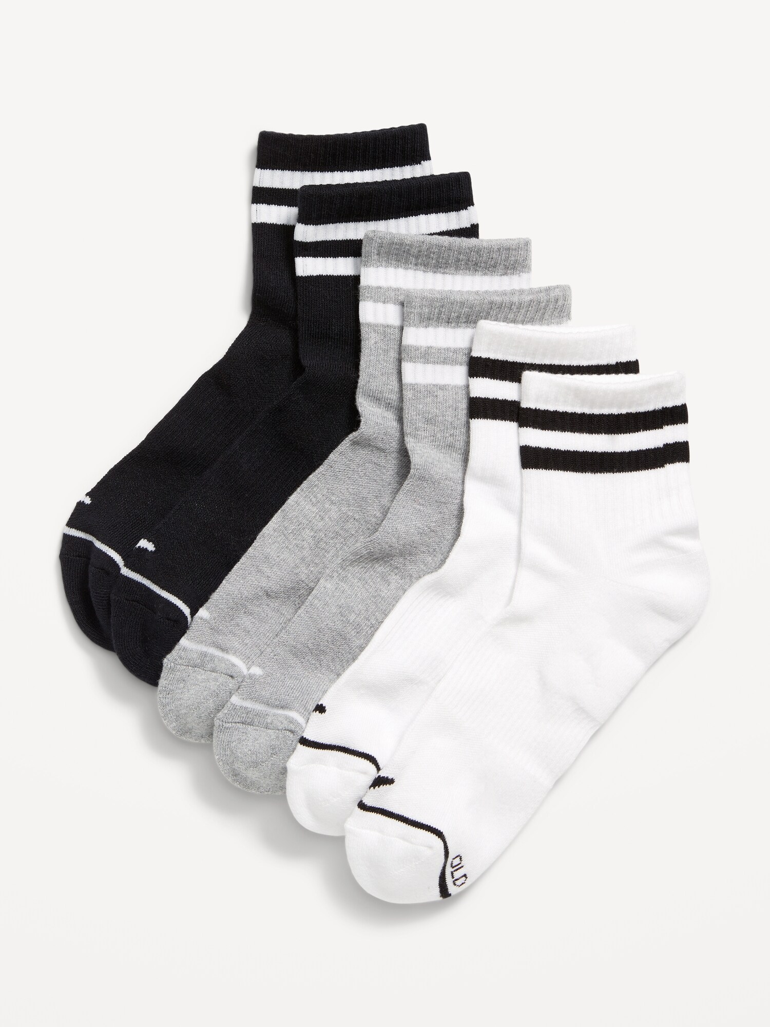 UBUMO Men's Tabi Flip Flop Socks Athletic Cotton Crew Two Toe 5 / 6 Pack