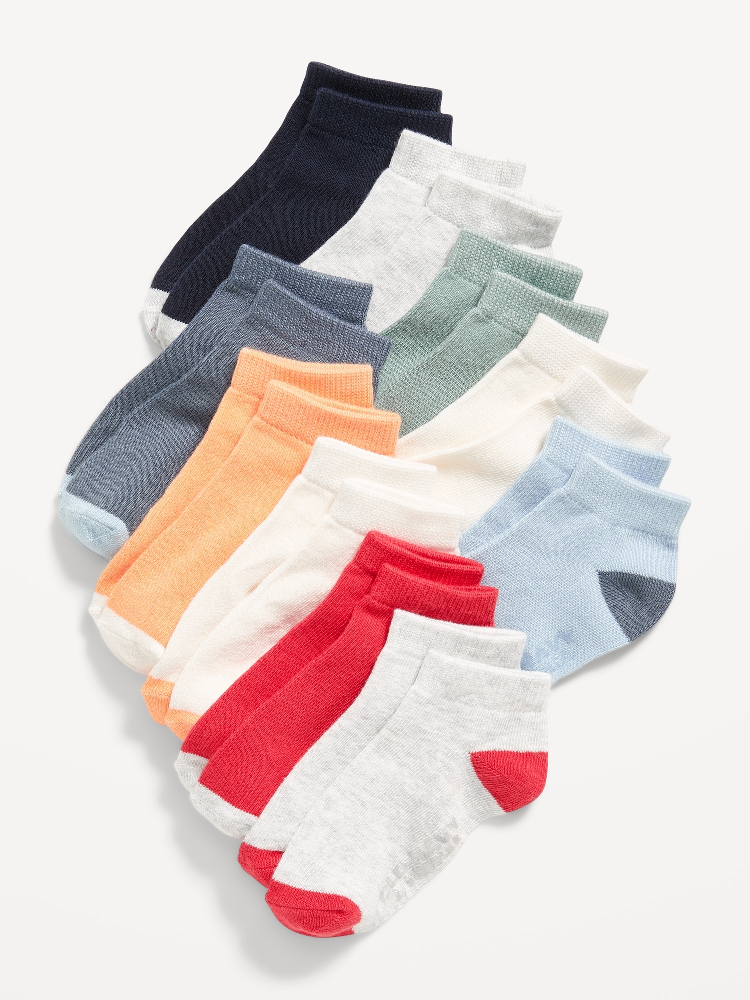 Unisex Ankle Socks 10-Pack for Toddler & Baby