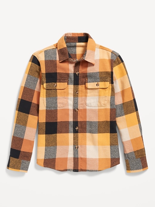 View large product image 2 of 3. Soft-Brushed Flannel Pocket Shirt for Boys