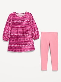 View large product image 3 of 3. Long-Sleeve Dress &amp; Leggings 2-Pack for Toddler Girls