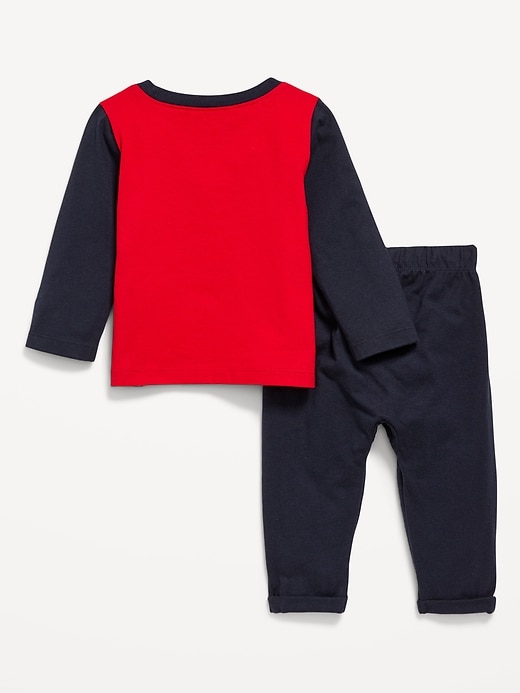 View large product image 2 of 3. Long-Sleeve Pocket T-Shirt and Pants Set for Baby