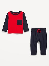 View large product image 3 of 3. Long-Sleeve Pocket T-Shirt and Pants Set for Baby