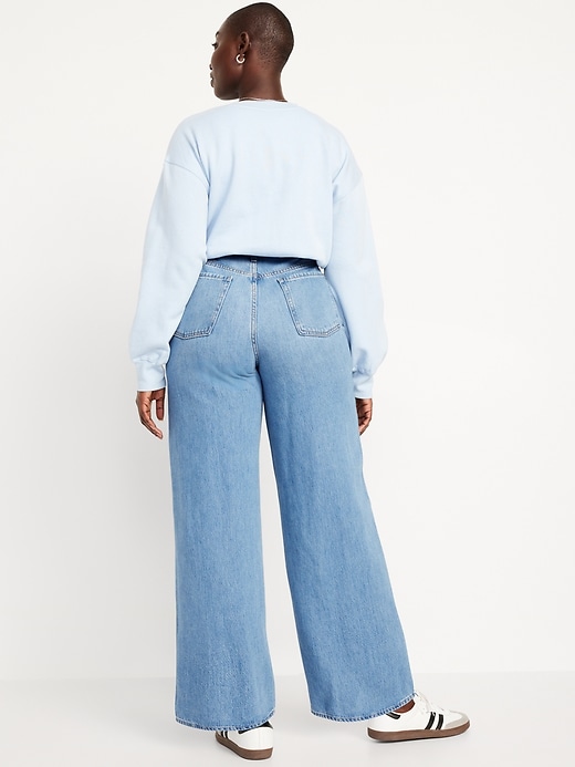 Image number 5 showing, High-Waisted Baggy Wide-Leg Jeans