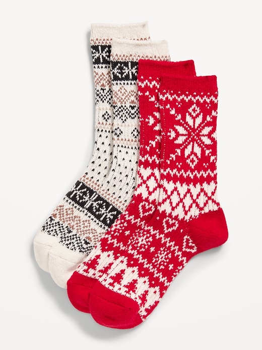 View large product image 1 of 1. Fair Isle Crew Socks 2-Pack