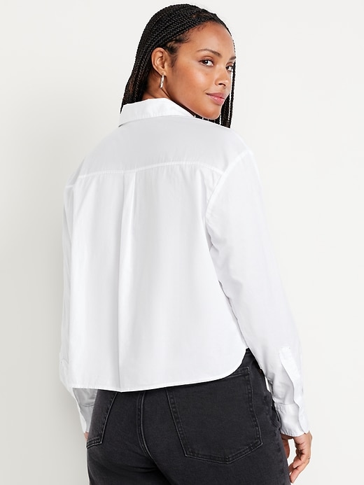 Image number 6 showing, Embellished Cropped Button-Down Shirt