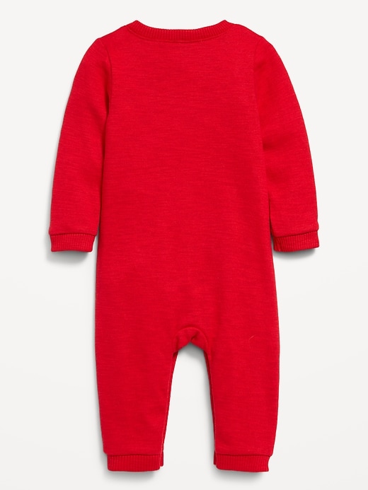 View large product image 2 of 2. Long-Sleeve Jersey-Knit Henley One-Piece for Baby