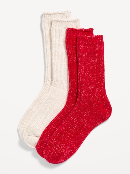 View large product image 1 of 1. Chenille Crew Socks 2-Pack for Women