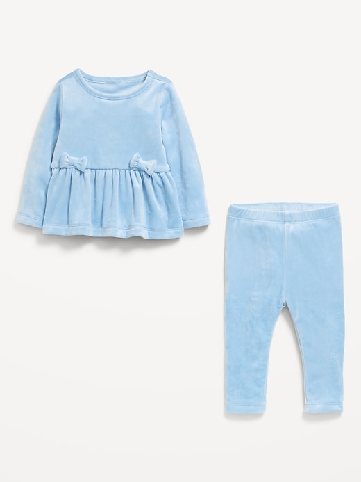 View large product image 2 of 2. Cozy Velour Peplum Top and Leggings Set for Baby