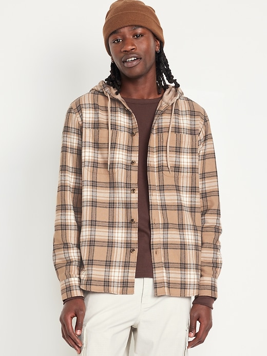 Image number 1 showing, Hooded Flannel Shirt