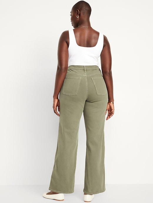 Image number 5 showing, Curvy Extra High-Waisted Wide-Leg Jeans