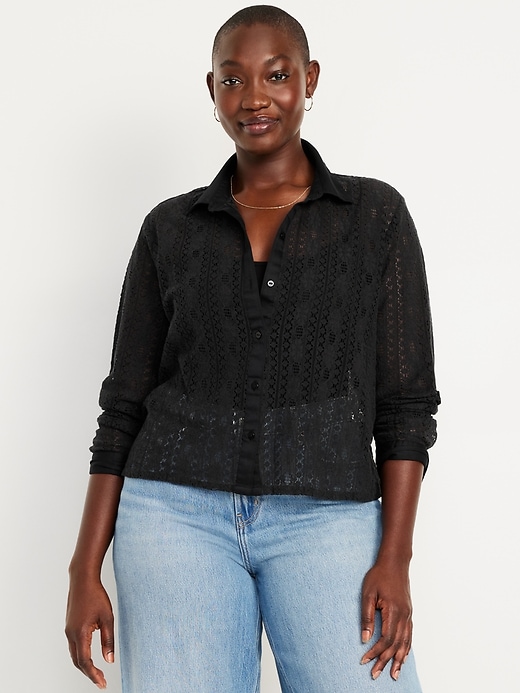 Image number 5 showing, Lace Button-Down Shirt