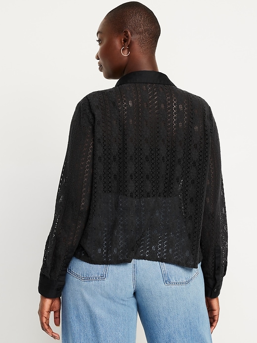 Image number 6 showing, Lace Button-Down Shirt