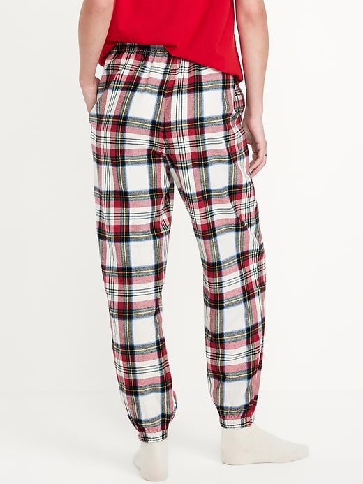 Image number 2 showing, High-Waisted Flannel Pajama Joggers for Women