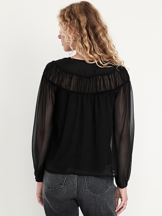 Image number 2 showing, Tie-Front Chiffon Top